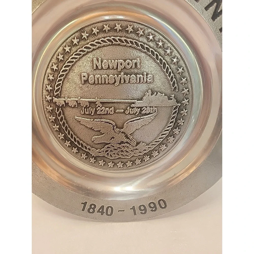 Olde Country Reproductions Sesquicentennial Newport PA 1840-1990 Pewter Plate 10